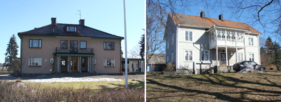 Mangårdsbyggnaden och arrendatorsbostaden på Brånnestads gård. Foto: Tingstad hembygdsförening