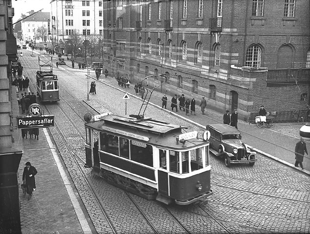 Spårvagnar på Drottninggatan. Foto: Carl Werngren