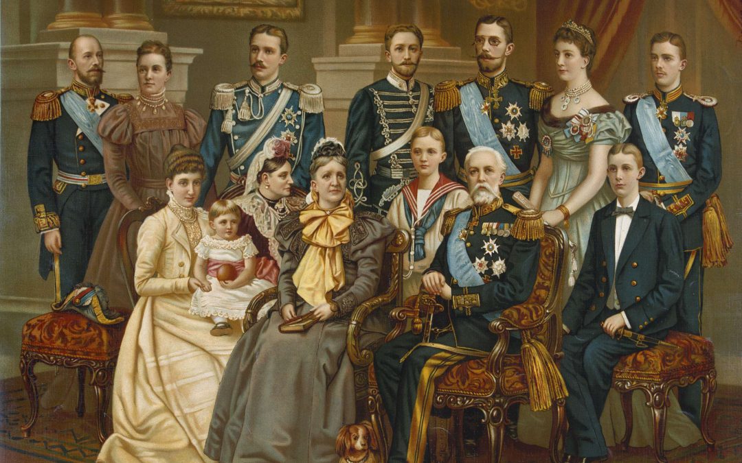 Oscar II och hans familj, cirka 1900.