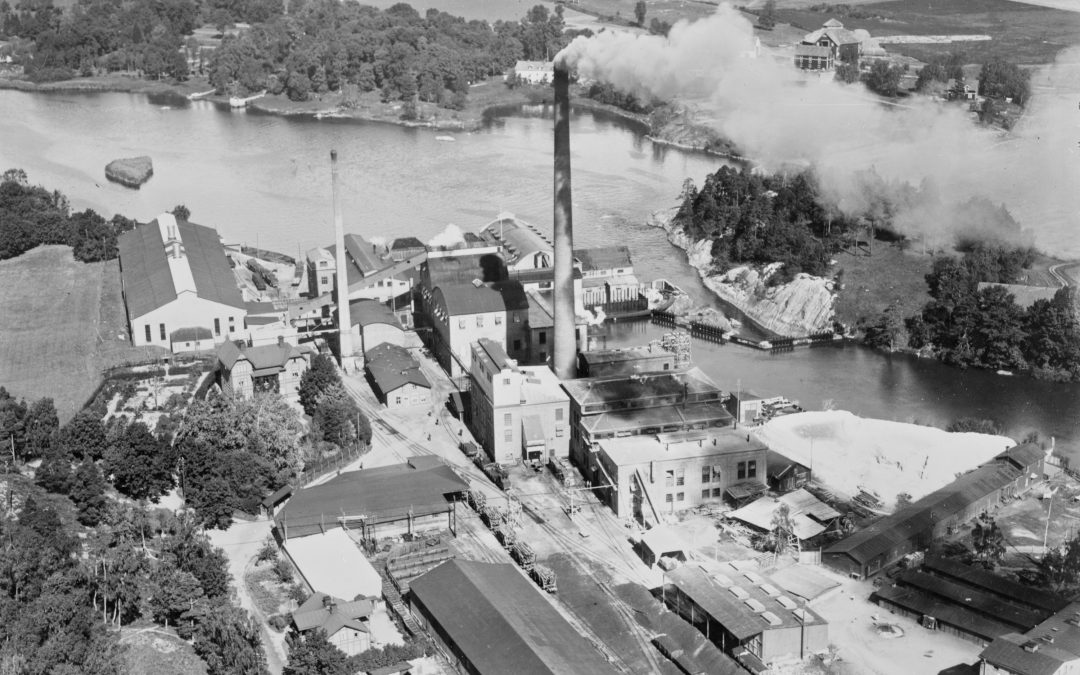 Skärblacka bruk 1933. Foto: AB Flygtrafik. Ur Östergötlands museums samlingar