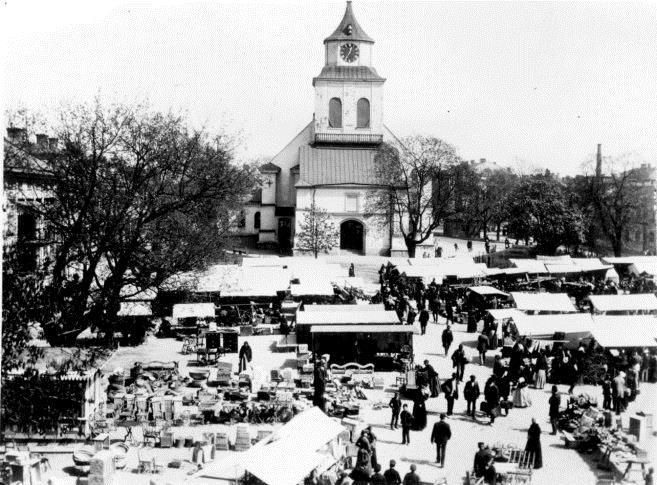 Marknadsdag på Tyska torget 1895