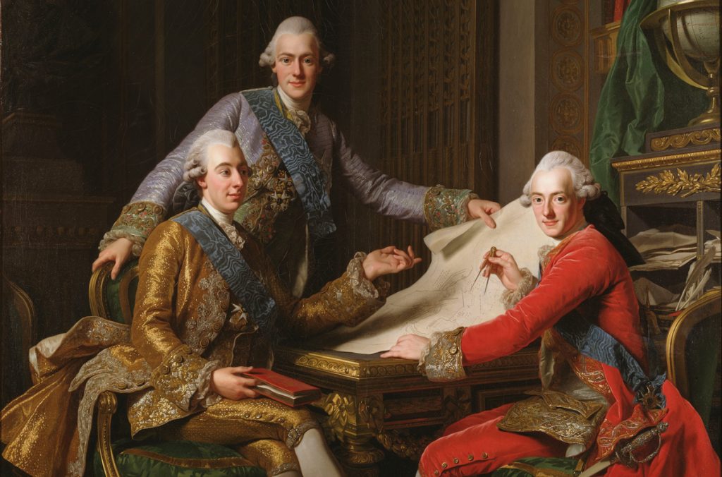 Alexander Roslin: ”Gustav III och hans bröder” (1771), Nationalmuseum.