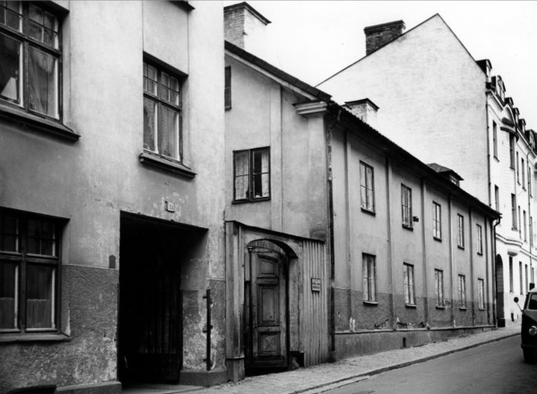 Kvarteret Bladet utmed Luntgatan år 1958. Foto: Gustaf Bertil Larsson. Ur Östergötlands museums samlingar