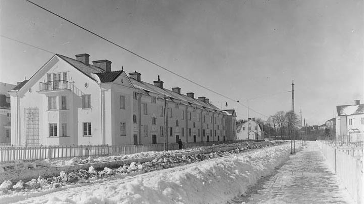 Nybyggnader vid Nygatan i kvarteret Bäcken. Foto: Gustaf Lidberg. Ur Norrköpings stadsarkivs samlingar