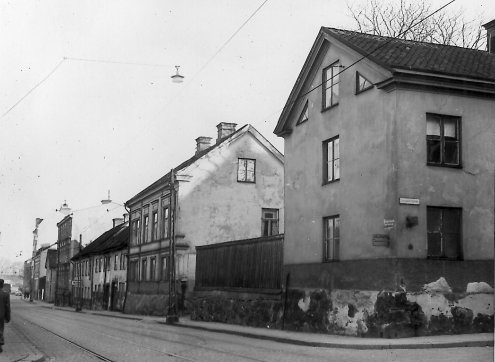 Kvarteret Danzig vid Trädgårdsgatan. Okänd fotograf. Ur Norrköpings stadsarkivs samlingar