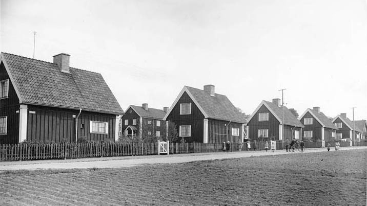 Kvarteret Kättingskäraren i Röda stan år 1928. Foto: Gustaf Lidberg. Ur Norrköpings stadsarkivs samlingar