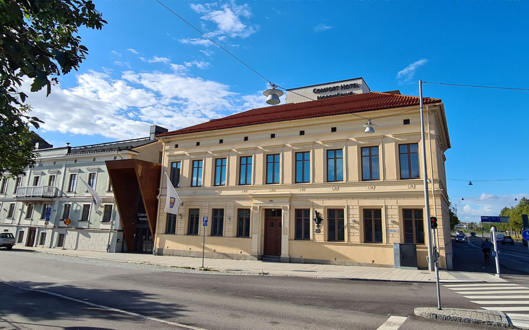 Kvarteret Spinnhuset i korsningen Saltängsgatan-Packhusgatan år 2020. Foto: Peter Kristensson/Klingsbergs Förlag