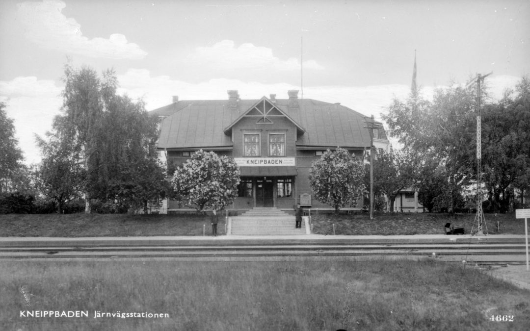 Västra station. Vykort från ca 1940