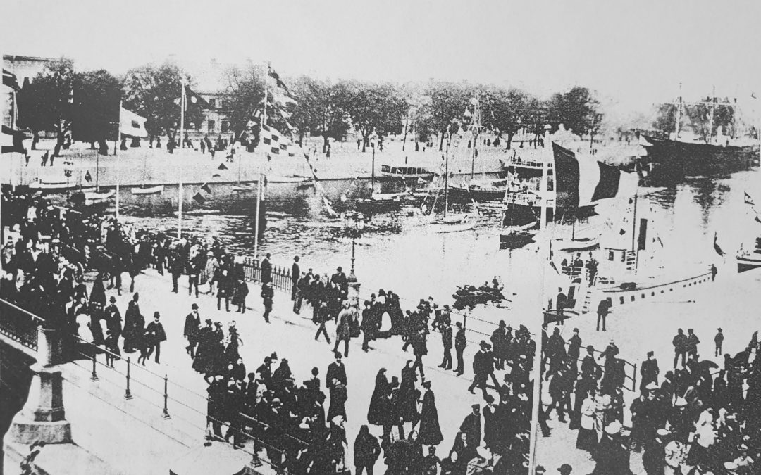 Jubel i staden vid kung Oskars besök året 1893