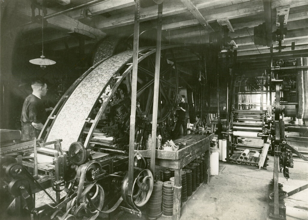 Norrköpings Tapetfabrik år 1917. Foto: Foto: Gustaf Lidberg ur Norrköpings stadsarkivs samlingar