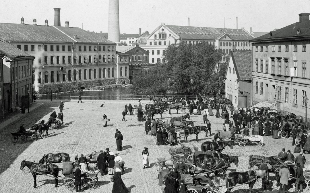 Gamla torget omkring år 1900. Ur Norrköpings stadsarkivs samlingar